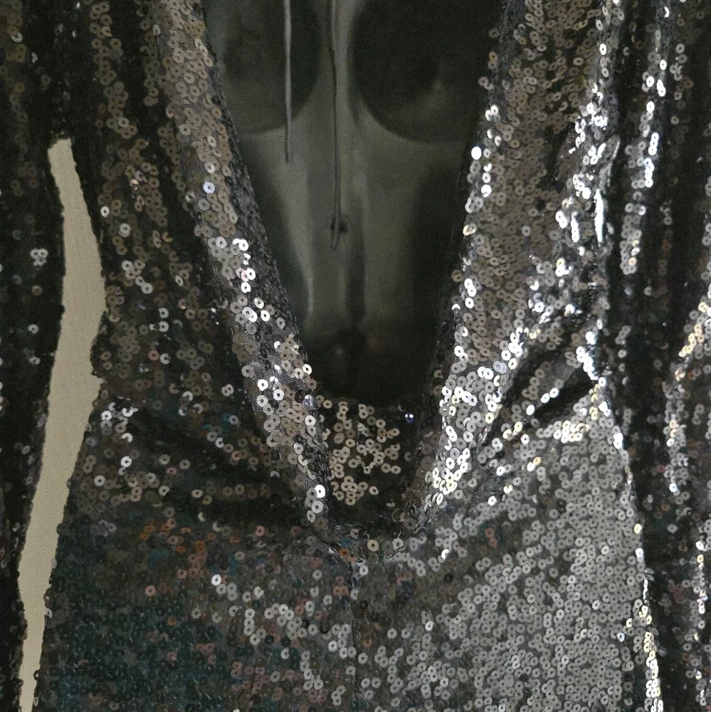 Deluc | Black Sequin Mini  Dress Cocktail Glam NWT - Picture 7 of 11